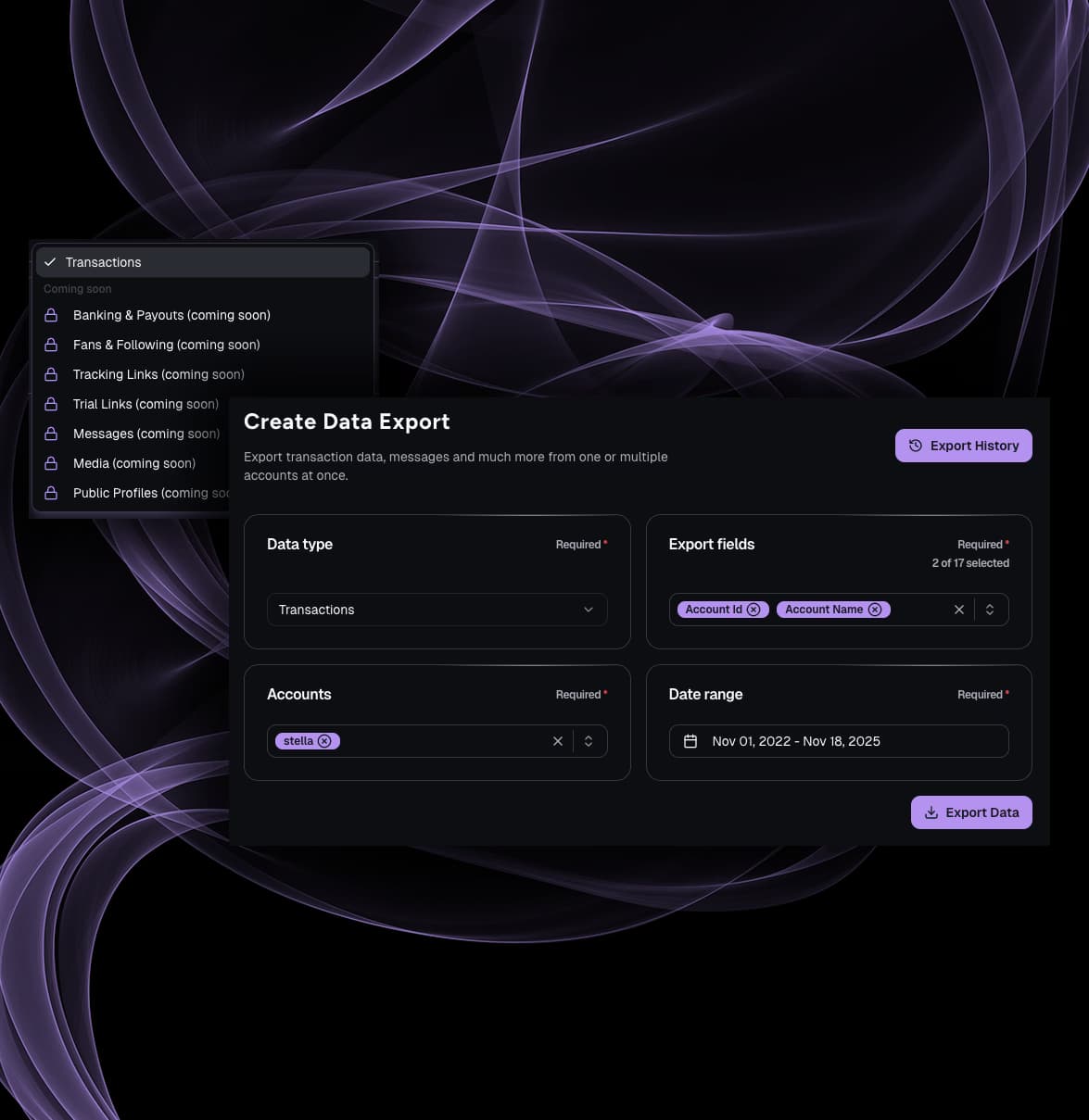 No-Code Data Export Tool